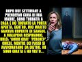 Trova il marito ferito e una presenza minacciosa alle spalle