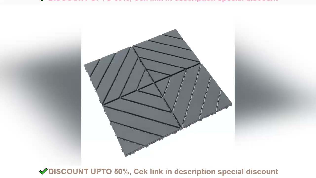 Twill Interlocking Patio Deck Tiles 44 Pack 12x12 Inch, Easy Install for Poolside, Balcony, Backyard