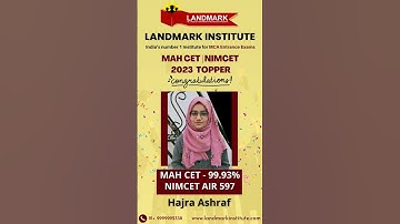 MAH MCA CET 2023 | 99.93%tile Hajra Ashraf  | Landmark Institute - Best Institute for MCA Entrance