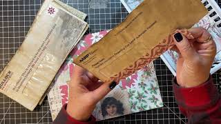 Scrappy Saturdays! - Collaged Coffee Dyed Window Envelope Pockets!