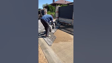 installing paving blocks in front of the house #shortvideo
