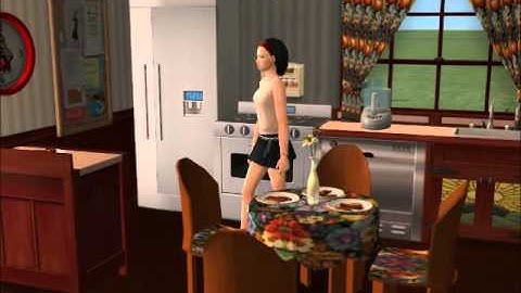 Sims 2 testing 1x1 cloned from a 1x2 dining table.