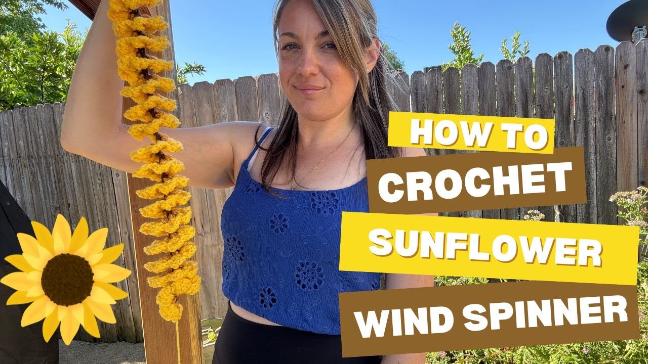 Crochet Sunflower Wind Spinner Pattern | Free Crochet Tutorial #crochet #sunflower #crochettutorial