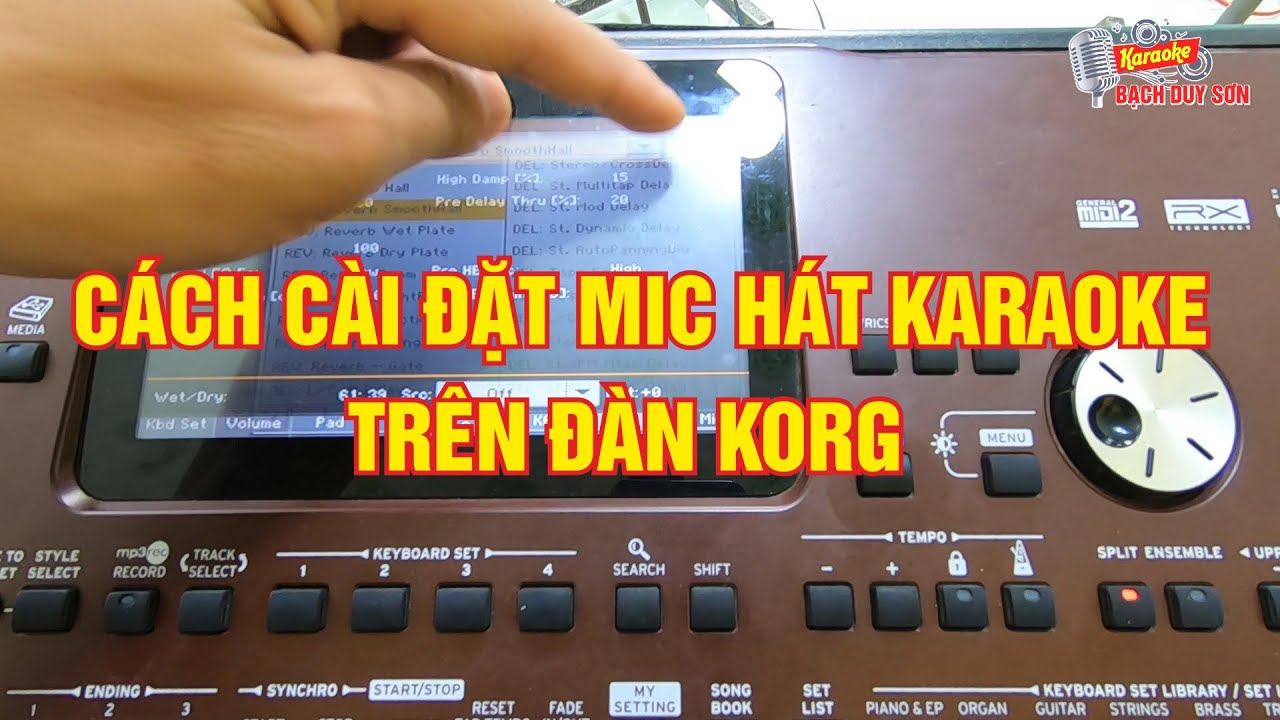 cách cài đặt mic hát karaoke - thu âm - trên đàn korg