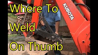 Welding On Stout Backhoe Thumb