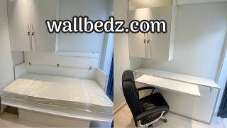 Horizontal Murphy Wall Bed With Cabinet & Folding Table in Dubai | Custom Made Furniture