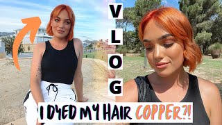 DYEING MY HAIR COPPER VLOG + Brunch, Low Cal Snacks + MORE ️