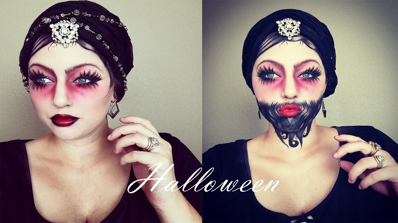 American Traditional Bearded Lady Gypsy Affordable Halloween Makeup