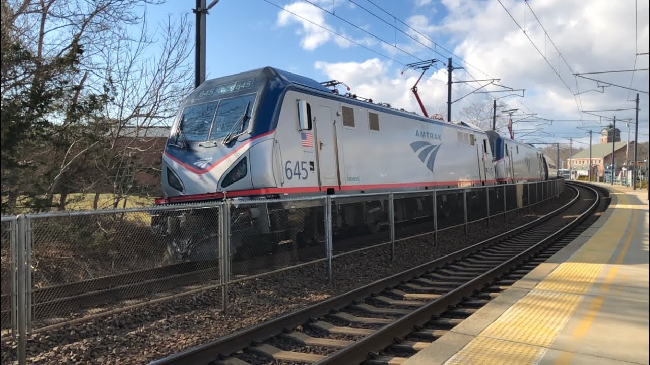 Amtrak Train Action at Mystic, CT with Double Header and SAAHC’s (1/18
