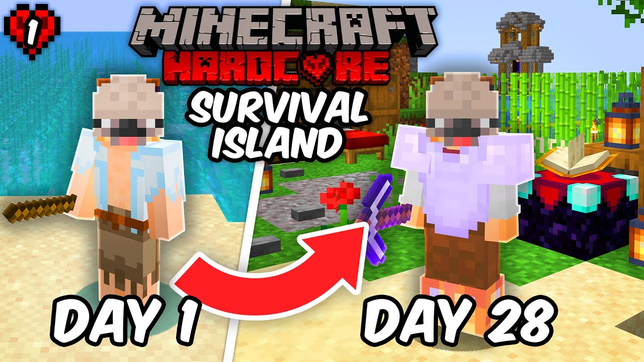 I Survived 100 Days on a Survival Island in Minecraft Hardcore! (Part 1 ...