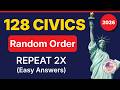 2026 US Citizenship Test | 128 Civics Questions in Random Order (Repeat 2X) | USCIS N-400 Interview