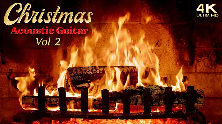 Crackling Christmas Fireplace & Acoustic Guitar Ch...