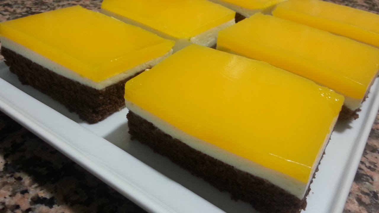 كيك الطبقات حلا المرايا بالبرتقال