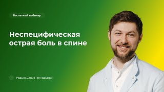 картинка: Неспецифическая острая боль в спине