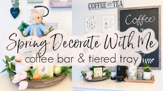 Decorate With Me Spring 2020 | Tiered Tray Decor & Coffee Bar | Spring & Easter Decor Ideas