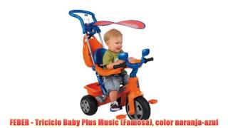 FEBER - Triciclo Baby Plus Music (Famosa) color naranja-azul