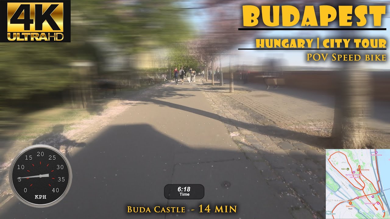 4K | CYCLING THROUGH THE STREETS OF BUDAPEST | Buda Castle - POV speed bike - 14 min