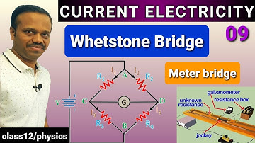 Current Electricity 09: Whetstone bridge, meter bridge Class 12 in telugu