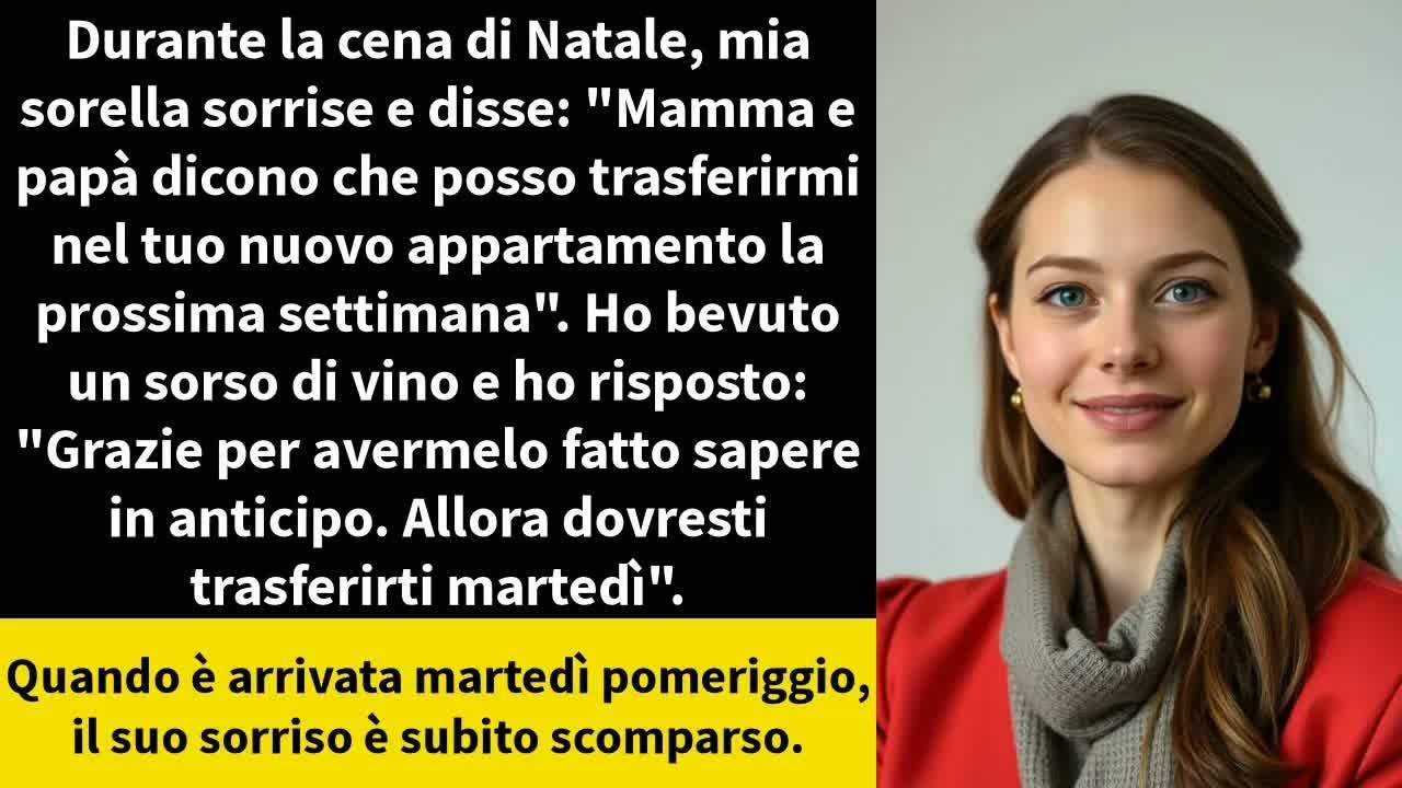 Durante la cena di Natale, mia sorella sorrise e disse： ＂Mamma e papà dicono che posso trasferir