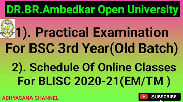 ONLINE CLASS SCHEDULE OF BLISc : 2020-21 & PRACTICAL EXAMINATION OF BSc 3rd Year (OLD BATCH) //BRAOU