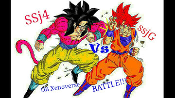 DB XENOVERSE: SSj4 Goku vs SSjG Goku !