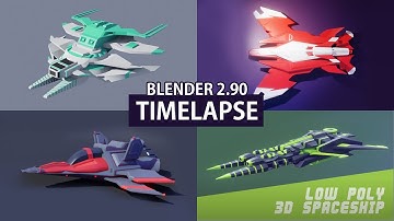 4 Spacecraft / Aircraft LOW POLY models in Blender 2.90 | Blender Speed modeling | 3d Vehicle Design