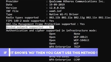 How to Create Hotspot In Win 10 (HostedNetwork)