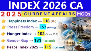 INDEX CURRENT AFFAIRS 2026 🔥| IMPORTANT INDEX 2026 | CURRENT AFFAIRS 2026 | TOP 3 COUNTRIES |