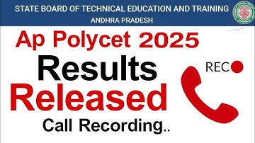 ap polycet results 2025 released today | ap polycet results 2025 date and time