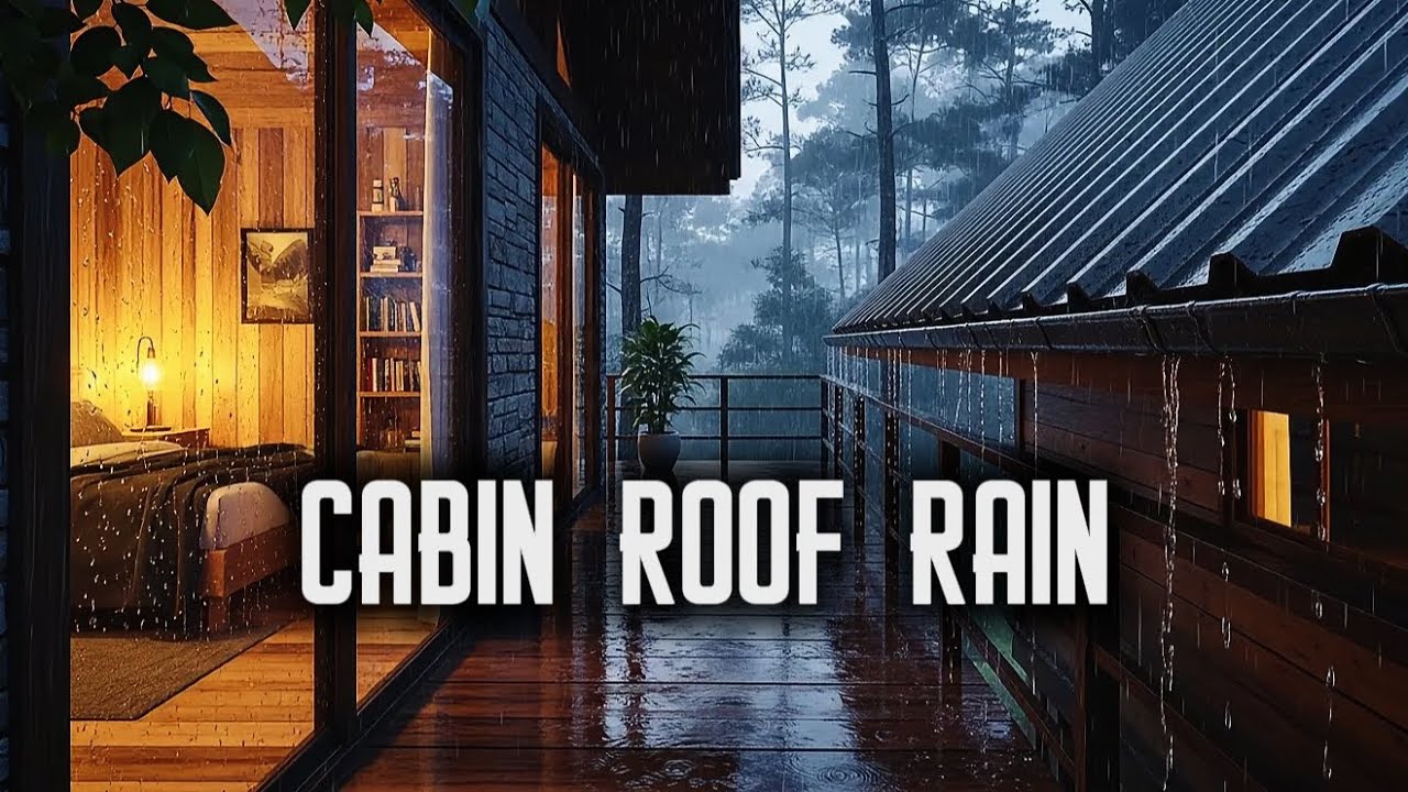Rain on Cabin Roof at Night 🌧️ Cozy Rain Sounds for Deep Sleep (No Music)