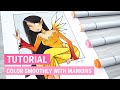 How to COLOR SMOOTHLY with ALCOHOL MARKERS | iiKiui