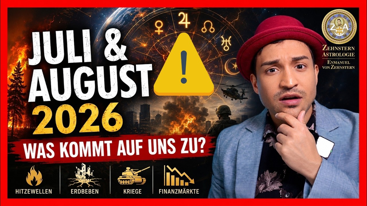 JULI & AUGUST 2026 ASTROLOGISCHE ERMITTLUNGEN ZU KRIEGEN, HITZEWELLEN, ERDBEBEN & FINANZMÄRKTEN