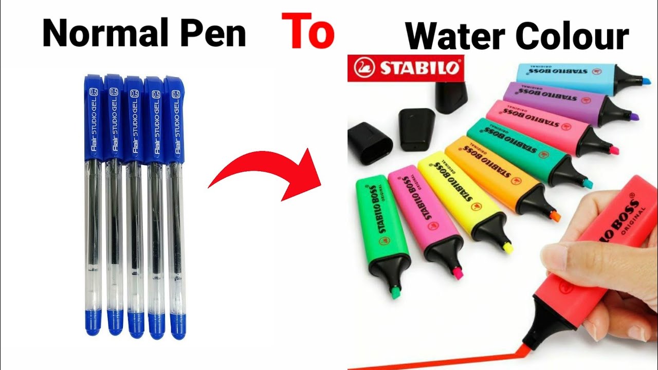 How to make Water Colour pen/homemade Colour Pen/How to make Sketch pen