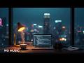 10 Hours Rainy Night Desk Ambience for Focus | No Music