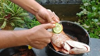 Peixe assado no forno de chão...