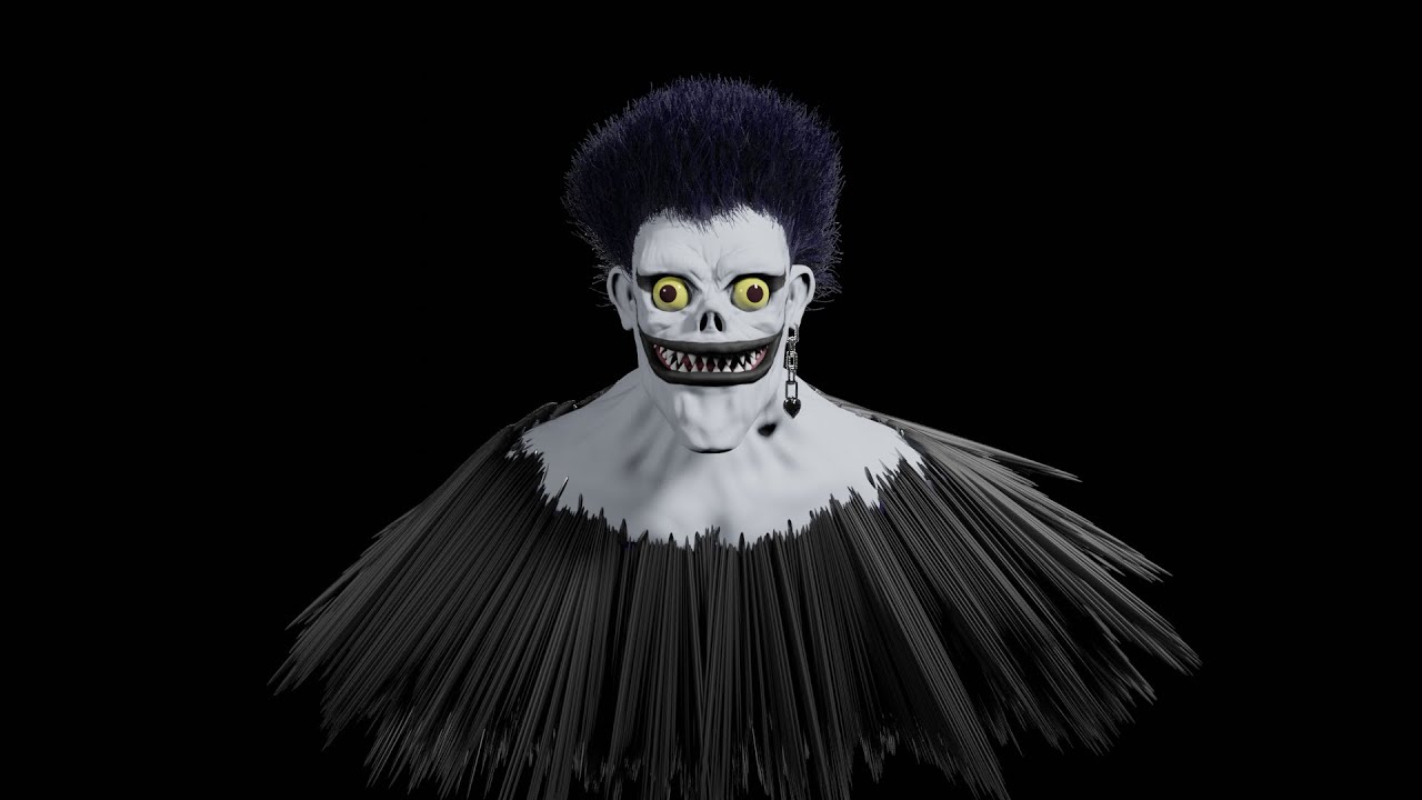 Ryuk - Death Note リューク 3Dモデリング - YouTube