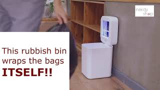 Auto Garbage-Bag-Wrapping Trash Bin