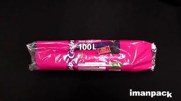 Garbage bag roll packaging in flow pack wrapper - HFFS  Moonlight E Poly (by Imanpack)