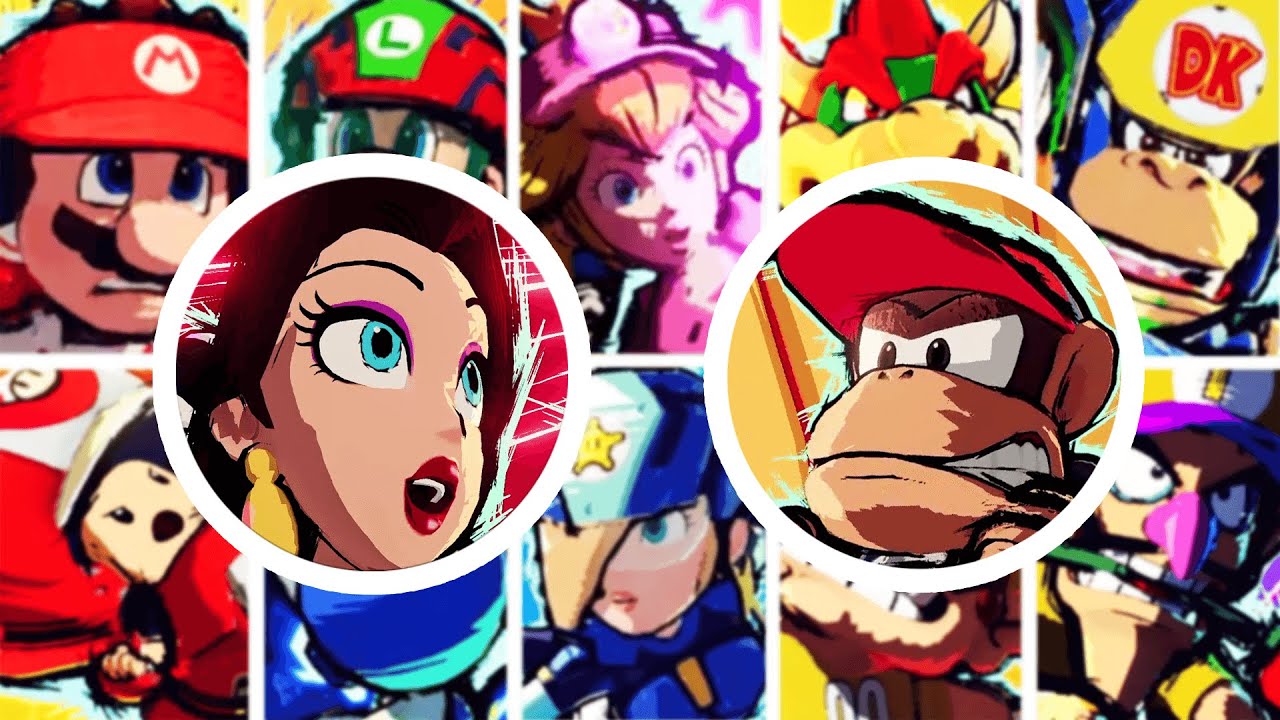 Mario Strikers Battle League - All Hyperstrike Animations (+ DLC 2) Pauline + Diddy Kong Update