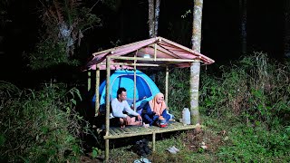 CAMPING WITH WIFE BUILDING A SHELTER IN GRADUATION - NOT CAMPING IN HEAVY RAIN