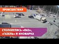 В Уфе произошла массовая авария с участием «ПАЗа», «ГАЗели» и иномарки