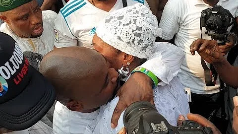 See Shocking Crowd Waiting To Snap With Mc Oluomo At His Thanksgiving In His Mansion