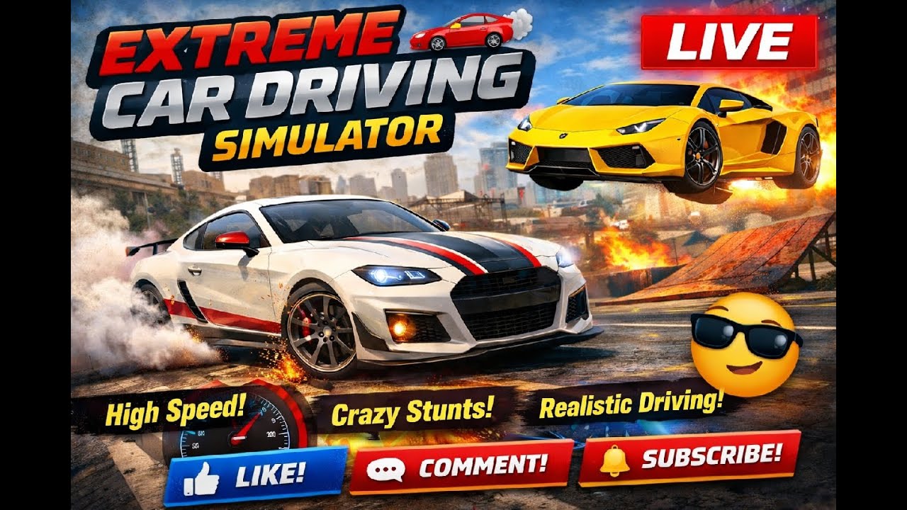 🔴 LIVE - Extreme Car Driving Simulator Android Gameplay  🚗🔥 || 😱 Crazy Driving & Drift ||