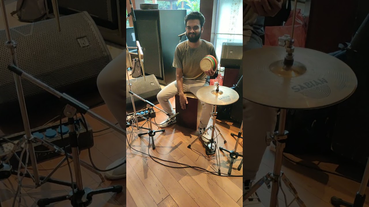 Small percussion setup for a live gig