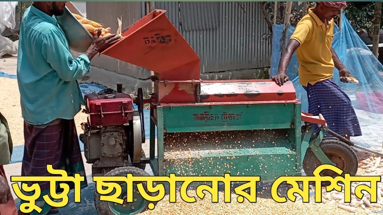 কিভাবে মেশিন দিয়ে ভুট্টা ছাড়ানো হয়!!Chalo Machine start
