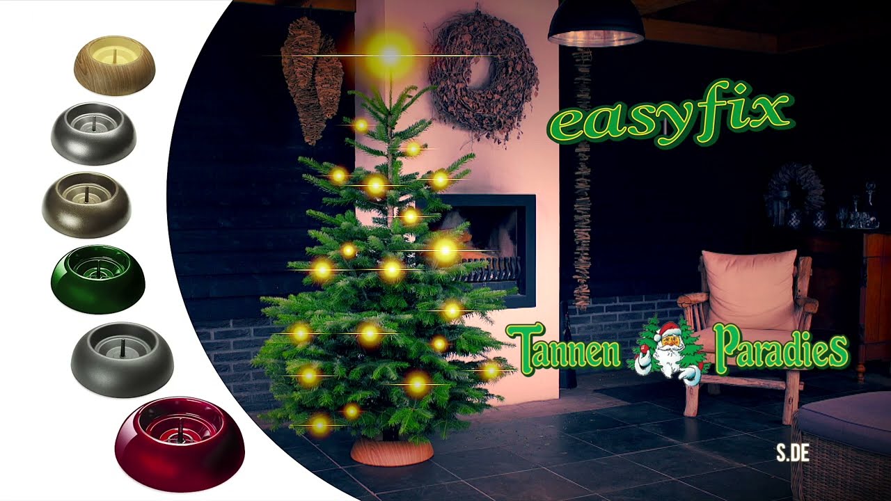 Weihnachtsbaum Anbohren und Aufstellen mit Easyfix