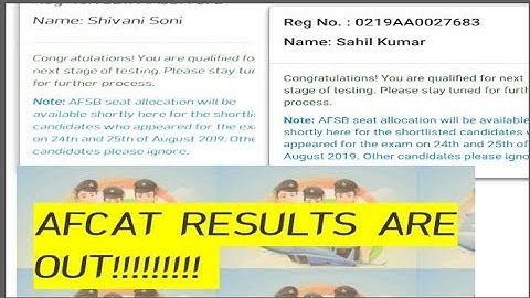Afcat 2 2019 result declared | Afcat 2 2019 exam result