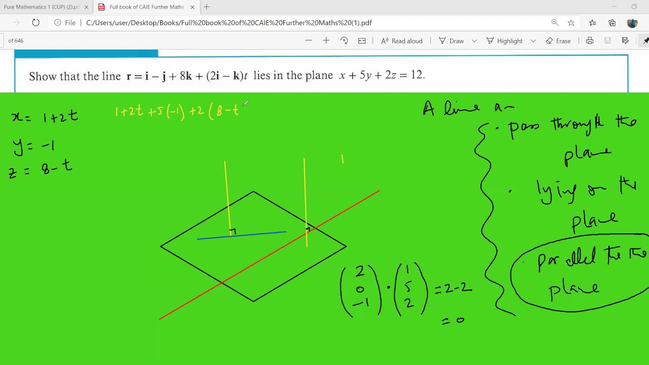 || The relationship between a Line and a Plane.|| A Level Further ...