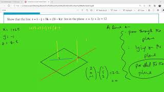 || The relationship between a Line and a Plane.|| A Level Further Mathematics/Vectors.
