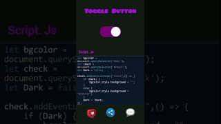 Toggle button using simple java script #coders #coding #fullstackdevelopercoursewithplacement